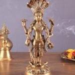 Pure Brass Resting Ganesha Statue | 11" x 5" x 3.4" (28 x 12.7 x 8.6 cm) | 2 kg Nepalese Style Art | Serene Divine Murti